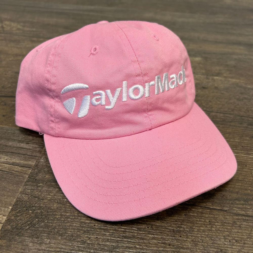 Taylormade Women Hat Cap Pink White Spellout Sewn OSFA Cotton